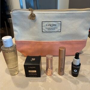 Lancôme Canvas Cosmetic Bag with Travel Size Cosmetics